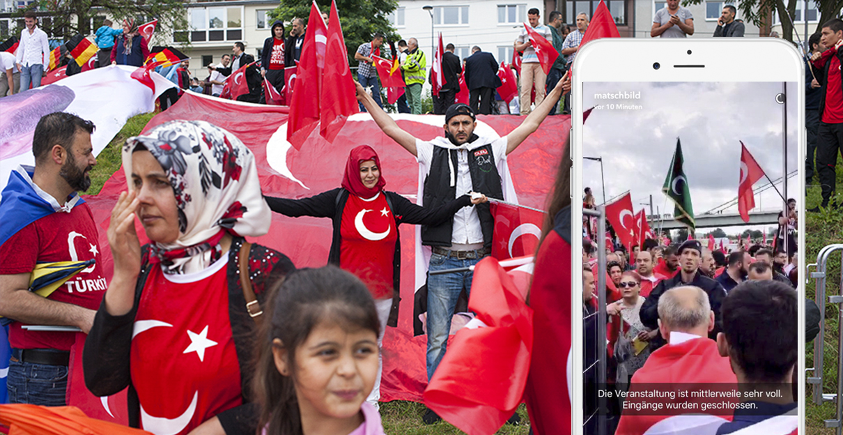 Anhänger des türkischen Präsidenten Recep Tayyip Erdoğan in Köln 2016, Foto: Mathias Schumacher